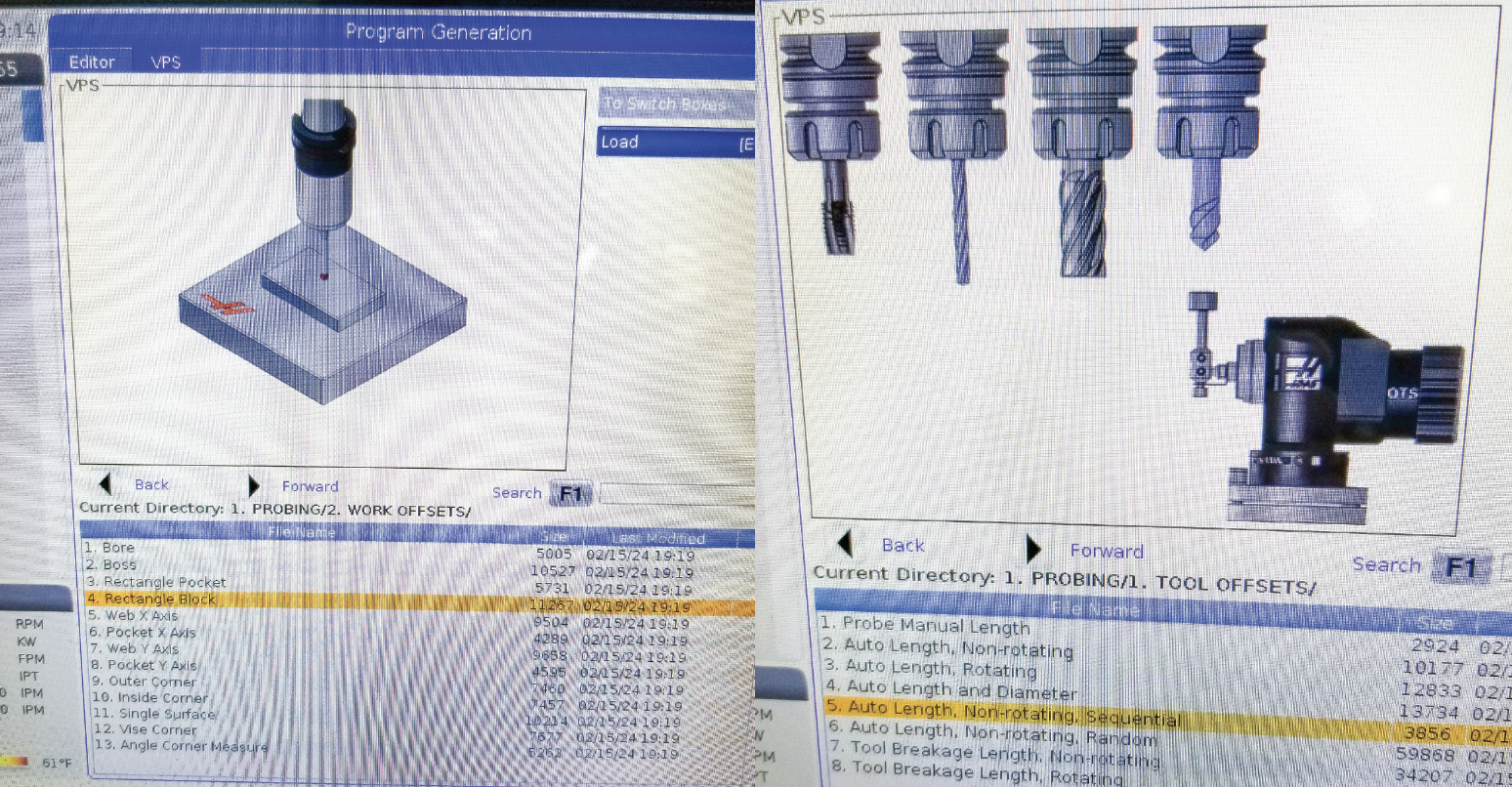 Brian will never buy a machine without probing, but the Haas he feels has the best interface with the Renishaw Wireless Intuitive Probing System. Clear menu items with pictures to match make setting it up a breeze. For a company like Syncro that does so many setups, an automated probing system is a huge time saver. The operator is able to complete other tasks while the machine is measuring tool heights and setting the work offset.